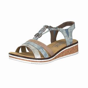 Rieker V36G4-40 Sandalen Damen Blau | 148237-ODB