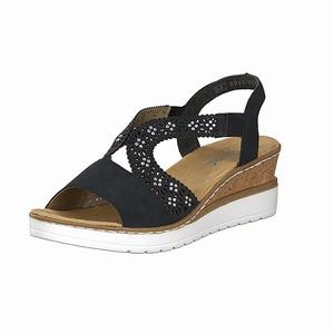 Rieker V3816-14 Wedges Damen Blau | 128435-HMI