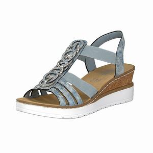 Rieker V38H8-12 Wedges Damen Blau | 810623-VCX