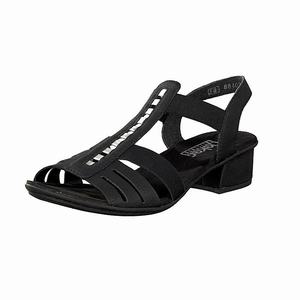 Rieker V6264-00 Sandalen Damen Schwarz | 384915-CVR