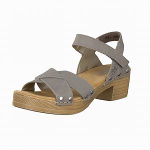 Rieker V6853-40 Sandalen Absatz Damen Grau | 561498-CBU