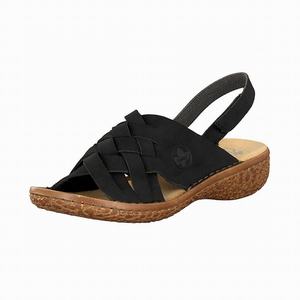 Rieker V6909-00 Sandalen Damen Schwarz | 184927-FTH