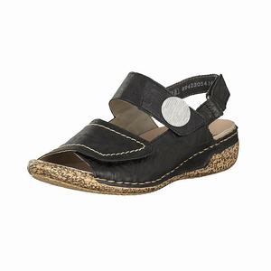 Rieker V7272-00 Sandalen Damen Schwarz | 381459-KQA