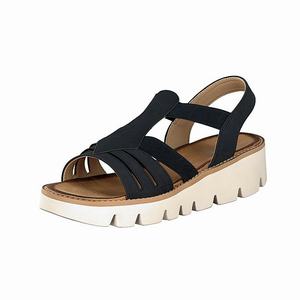 Rieker V7371-14 Plateau Sandalen Damen Blau | 295017-GLQ