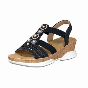 Rieker V7771-14 Sandalen Damen Blau | 856371-OAG