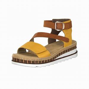 Rieker V7958-68 Sandalen Damen Gelb | 629857-DKT