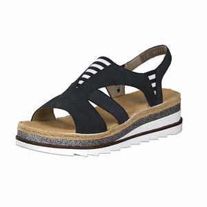 Rieker V79Y7-14 Plateau Sandalen Damen Blau | 235648-BKU