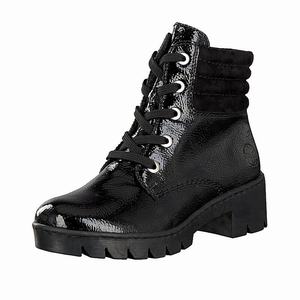 Rieker X5704-00 Schnürstiefel Damen Schwarz | 801742-AJZ