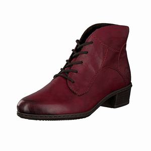 Rieker Y0713-35 Schnürstiefel Damen Rot | 194058-RJV