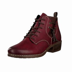 Rieker Y0847-35 Schnürstiefel Damen Rot | 856214-UDJ