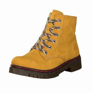 Rieker Y2424-68 Schnürstiefel Damen Gelb | 893516-WJY