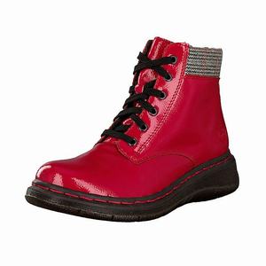 Rieker Y3212-33 Schnürstiefel Damen Rot | 542790-NMJ