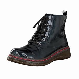 Rieker Y3219-14 Schnürstiefel Damen Blau | 376240-BAF