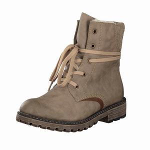 Rieker Y6722-64 Schnürstiefel Damen Beige | 419035-VTD