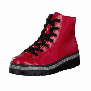 Rieker Y6830-33 Schnürstiefel Damen Rot | 865419-AFR