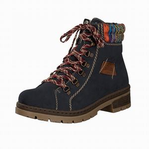 Rieker Y7425-14 Schnürstiefel Damen Blau | 796481-DFR