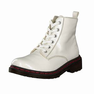 Rieker Y8210-80 Schnürstiefel Damen Weiß | 984276-OLK