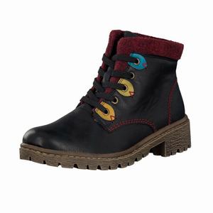 Rieker Y8310-01 Schnürstiefel Damen Schwarz | 348196-TRQ