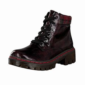 Rieker Y8712-36 Schnürstiefel Damen Rot | 284305-MGQ