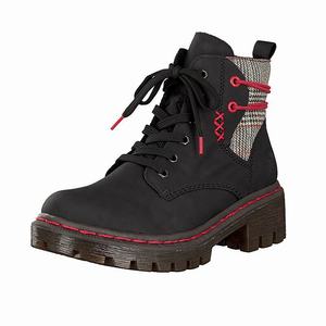 Rieker Y8738-00 Schnürstiefel Damen Schwarz | 380915-FQG