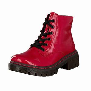 Rieker Y8740-33 Schnürstiefel Damen Rot | 098364-AUF