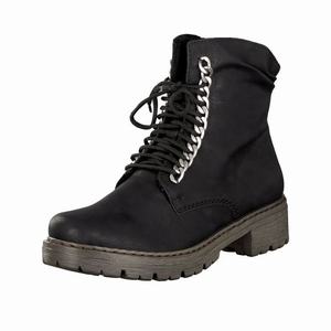 Rieker Y9002-00 Schnürstiefel Damen Schwarz | 382095-SMT