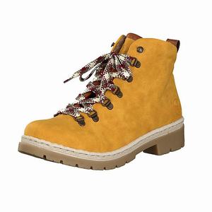 Rieker Y9403-68 Schnürstiefel Damen Gelb | 067935-YEJ