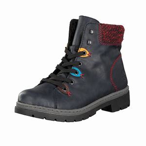 Rieker Y9433-14 Schnürstiefel Damen Blau | 524197-SDL