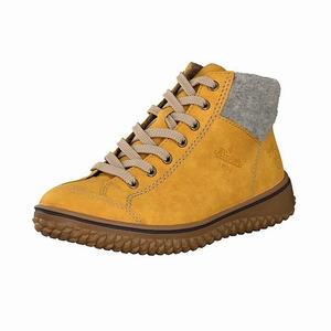 Rieker Z4243-69 Schnürstiefel Damen Gelb | 582437-UHT