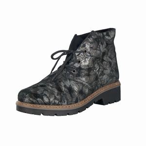 Rieker Z4542-90 Schnürstiefel Damen Schwarz | 249817-HCY