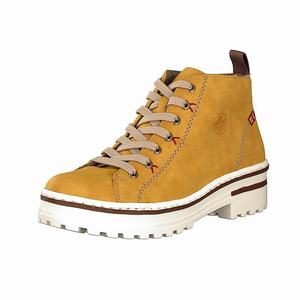 Rieker Z8102-68 Schnürstiefel Damen Gelb | 197426-OTF