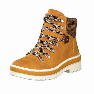 Rieker Z8200-68 Schnürstiefel Damen Gelb | 967802-QIM