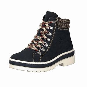 Rieker Z8228-14 Schnürstiefel Damen Blau | 719835-UVE