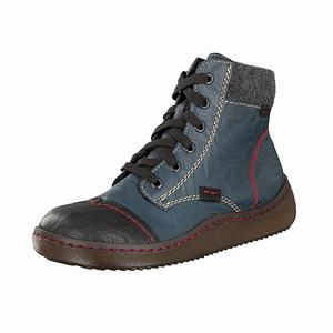 Rieker Z8412-00 Schnürstiefel Damen Blau | 582491-LZI